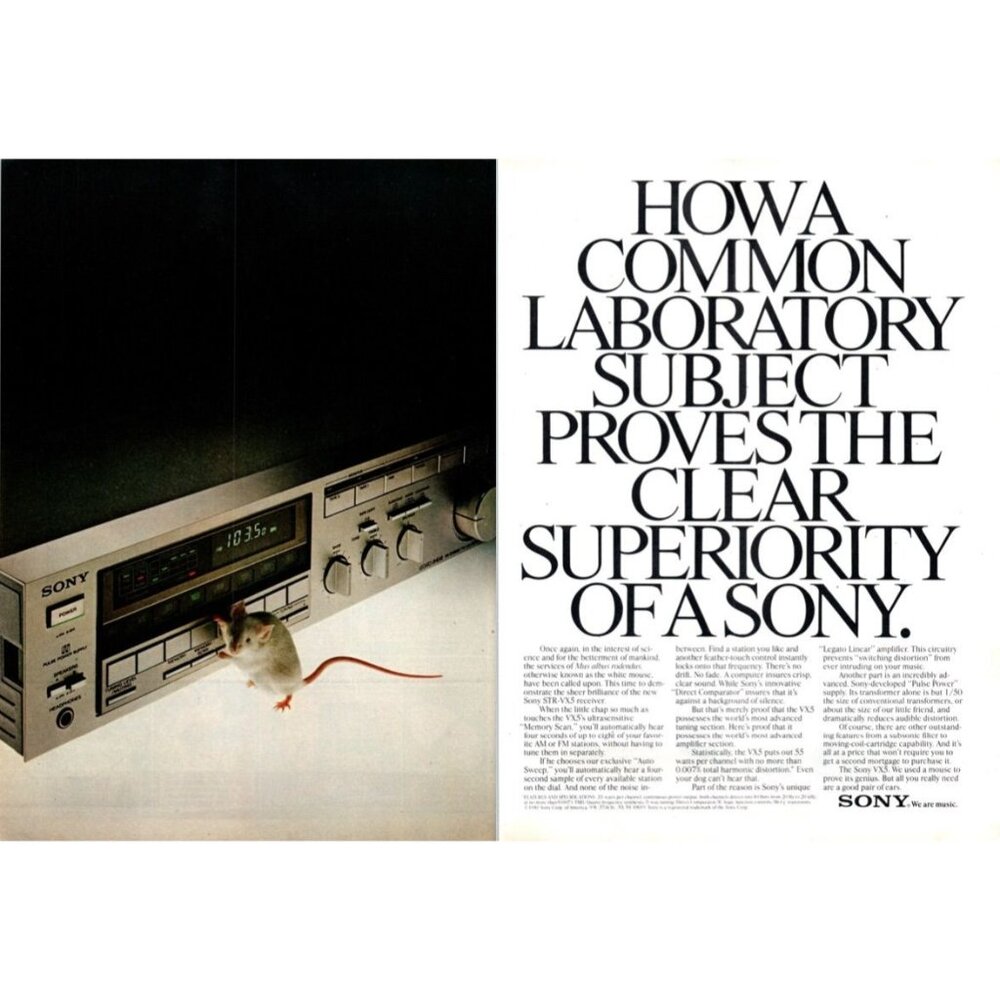 1981 Sony Stereo Receiver STR-VX5 2 Page Vintage Print Ad Audiophile Wall Art